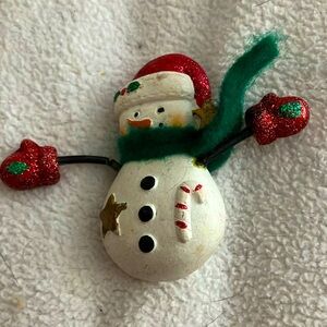Vintage snow man Christmas pin